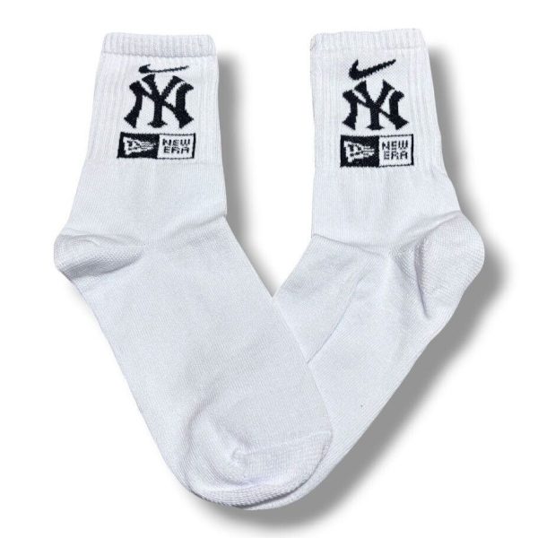 Media Caña Premium Nike NY Blanca y Negro New Era (New York)