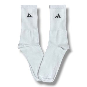 Media Caña Premium Adidas Clasica Blanca Minimal