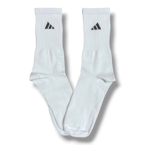 Media Caña Premium Adidas Clasica Blanca Minimal