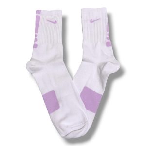 Media Caña Premium Nike Blanca Atras Rosa