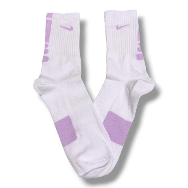 Media Caña Premium Nike Blanca Atras Rosa
