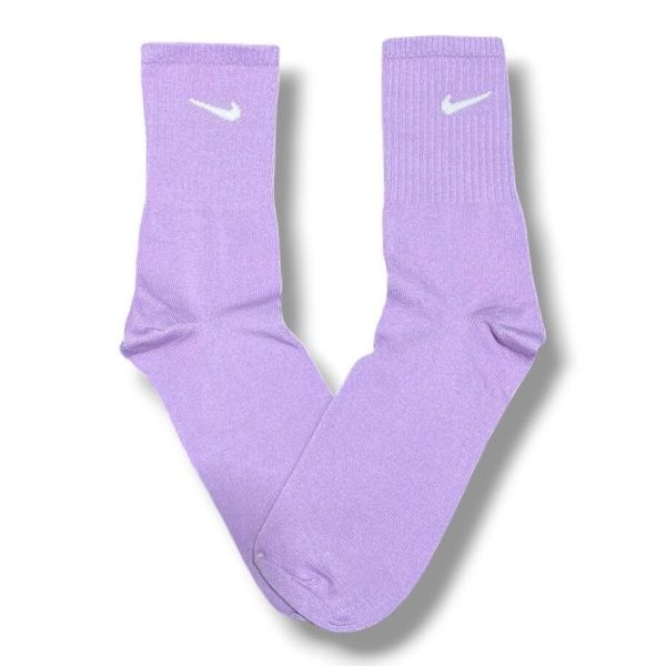 Media Caña Premium Nike Lila Pipeta Blanca